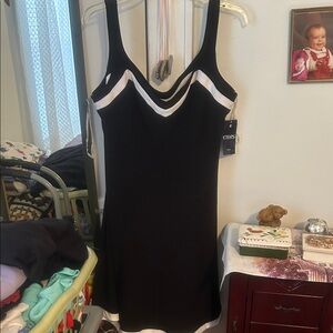 Chaps Black and White Dress
